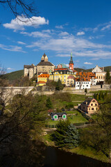 Fototapeta na wymiar Loket castle and old town, Western Bohemia, Czech Republic