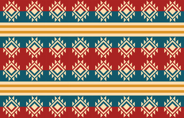 Ethnic abstract ikat art. Aztec ornament print. geometric ethnic pattern seamless  color oriental.  Design for background ,curtain, carpet, wallpaper, clothing, wrapping, Batik, vector illustration.