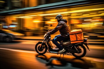 person riding a scooter, ai generative