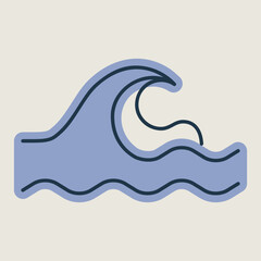 Sea waves vector isolated icon. Nature sign
