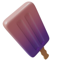 3d colorful ice cream stick object with summer concept, rendered with high quality