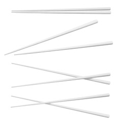 Set of white chopsticks cut out