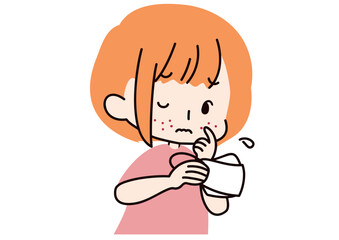 マスクかぶれに悩む女性