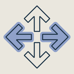 Four arrows pointing from the center vector icon