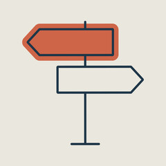 Signpost vector isolated icon. Navigation sign