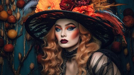 Obraz premium Illustration of a Halloween fashion, AI Generated