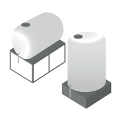 vector horizontal and vertical water tank
