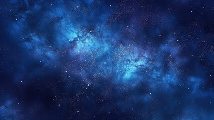 Blue starry sky with infinite space