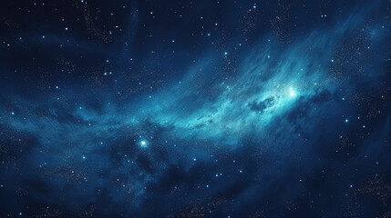Blue starry sky with infinite space - obrazy, fototapety, plakaty