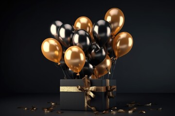 gold and silver balloons, ai generative