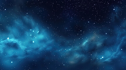 Blue starry sky with infinite space