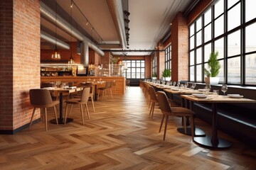 Obraz premium interior of a cafe, ai generative