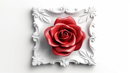 3D flower decoration frame background. generative AI