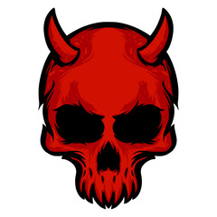 Skull illustration art mascot logo