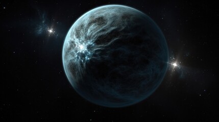 Obraz na płótnie Canvas Sirius. Bright Blue Star in a Starry Space. Sirius star. Galaxy. Planets. Made With Generative AI.