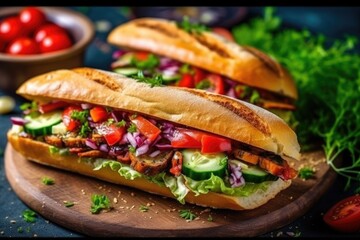 sandwich with vegetables, ai generative