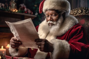 Ethnic Santa Claus - Christmas Symbol - Created with generative ai