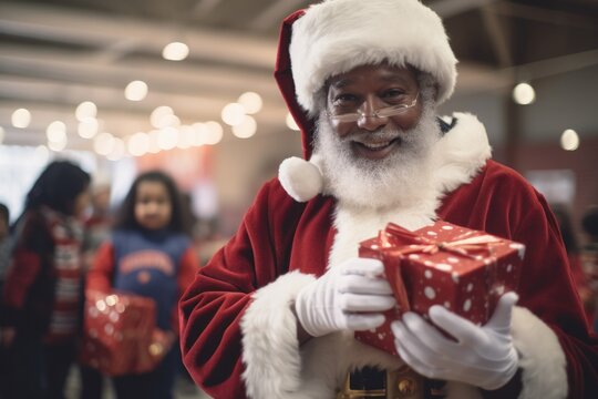 Ethnic Santa Claus - Christmas Symbol - Created with generative ai