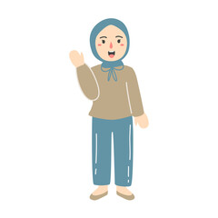 young people waving hand gesture illustration