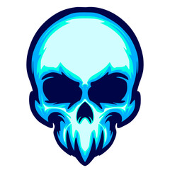 Mascot logo skull head illustration art