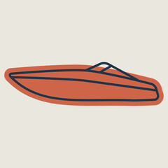 Speedboat flat vector isolated icon