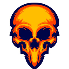 Mascot logo skull head illustration art