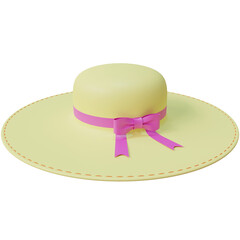 3d female beach cap object with summer concept, rendered with high quality