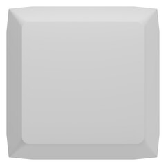 3d rendering of a white key cap isolated.