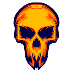 Mascot logo skull head illustration art