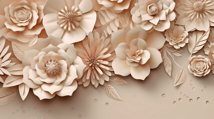 Floral wallpaper in paper cut
