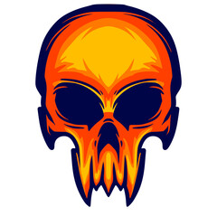 Skull head illustration art mascot logo darkness