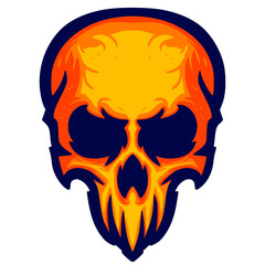 Mascot logo skull head illustration art