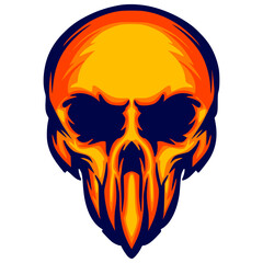 Skull head illustration art mascot logo darkness