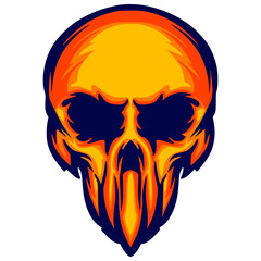 Skull head illustration art mascot logo darkness