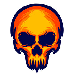 Skull head illustration art mascot logo darkness