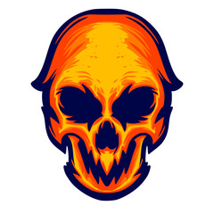 Skull head illustration art mascot logo darkness