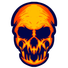 Skull head illustration art mascot logo darkness