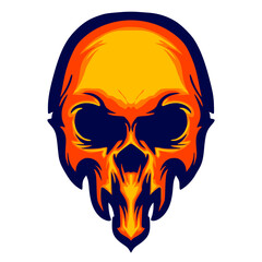 Skull head illustration art mascot logo darkness