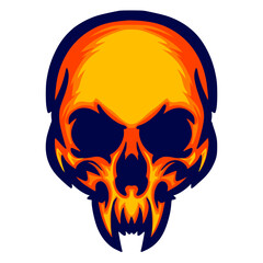 Skull head illustration art mascot logo darkness