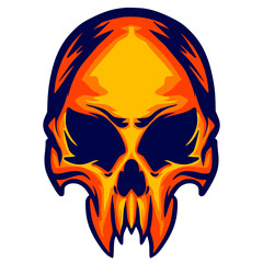 Skull head illustration art mascot logo darkness