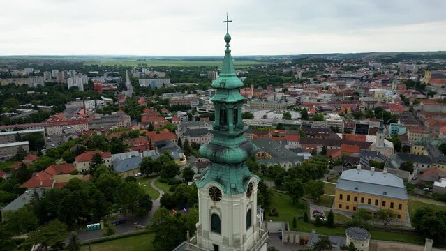 Historic landmark of Nitra, beautiful Nitra Castle, cityscape in the background