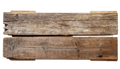 Old wooden board isolated on transparent background.