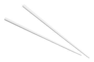 White wooden chopsticks cut out