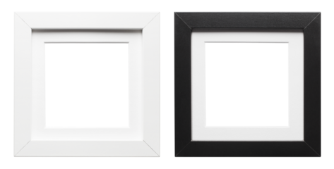 White and black empty frames, cut out