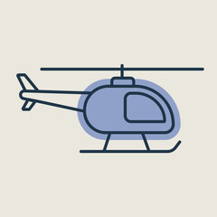 Helicopter flat vector icon design isolated