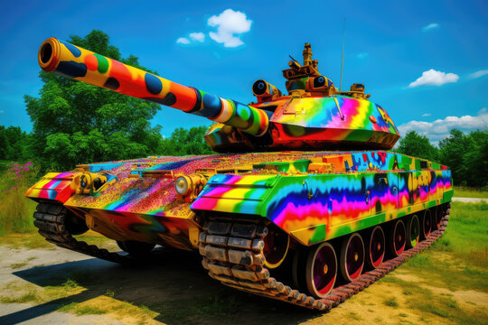 Tank in rainbow colors - Generative AI