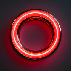 letter O 0 neon box, generative ai