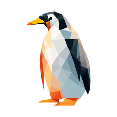 A penguin in geometric shape vector illustration. Polygonal penguin illustration.