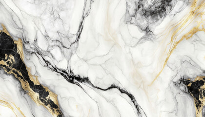 Obraz premium White Marble Texture with Black and Gold viens. White, Black and Golden Marbled Background. Luxury Modern Backdrop for banner, greeting card, invitation. Generative ai