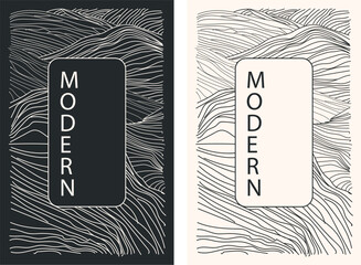 Mountain wave line art print. Design Layout, Abstract vector illustrations of contemporary aesthetic backgrounds featuring breathtaking mountain landscapes.
